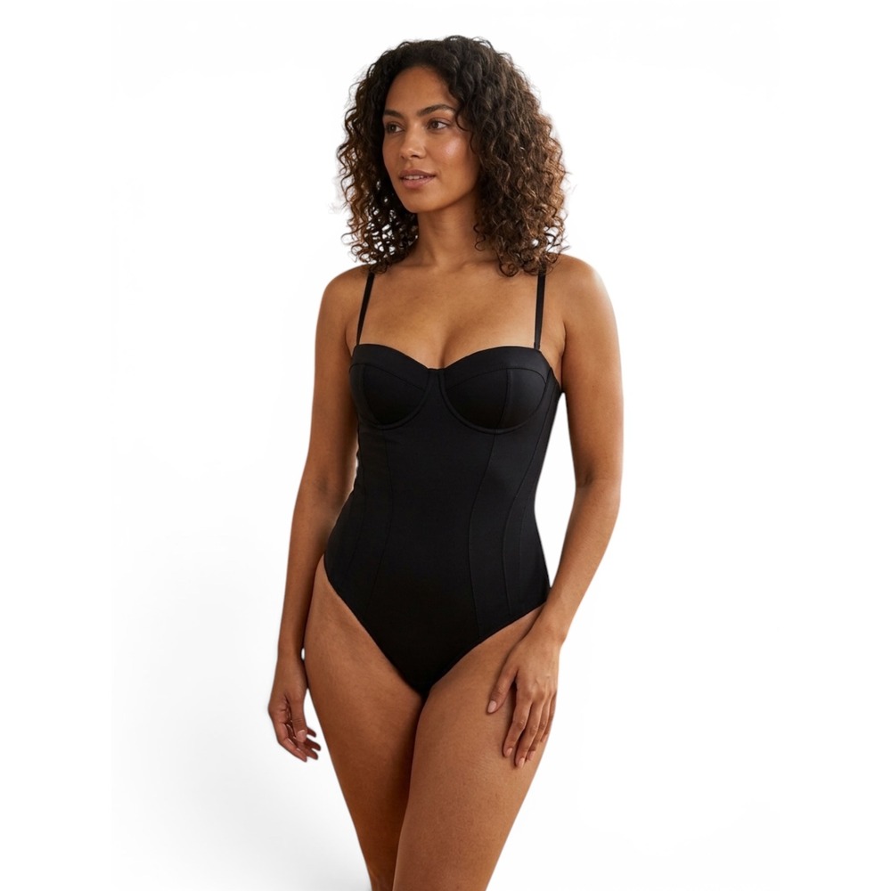 TA3‎ Women's Black Pushy Sculpting One Piece Swimsuit Bodysuit XL Short B/C NWT